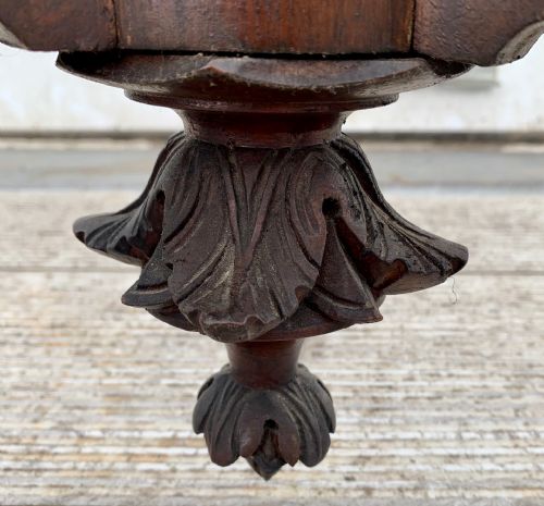 VICTORIAN MAHOGANY TORCHERE RAISED ON TRIPOD LEGS AND CARVED WITH FOLIATE AND GAME BIRD DESIGN - ADDITIONAL PHOTO 10