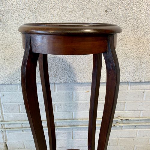 PAIR OF EDWARDIAN MAHOGANY PLANT LAMP STANDS WITH BOXWOOD INLAY - ADDITIONAL PHOTO 4