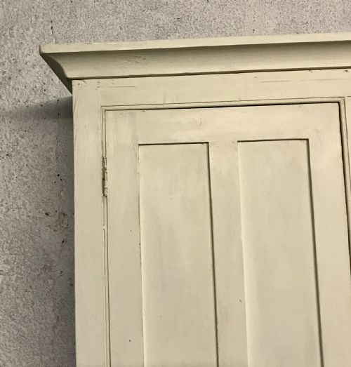 VICTORIAN PAINTED PINE LARDER CUPBOARD WITH 4 DOORS AND 2 DRAWERS - ADDITIONAL PHOTO 3