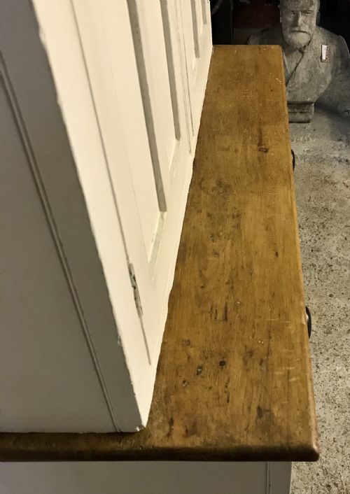 VICTORIAN PAINTED PINE LARDER CUPBOARD WITH 4 DOORS AND 2 DRAWERS - ADDITIONAL PHOTO 8
