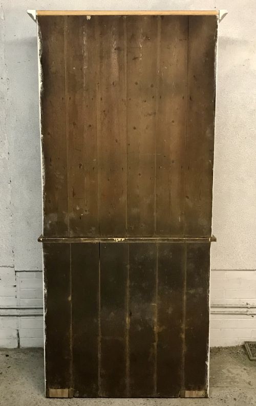 VICTORIAN PAINTED PINE LARDER CUPBOARD WITH 4 DOORS AND 2 DRAWERS - ADDITIONAL PHOTO 18