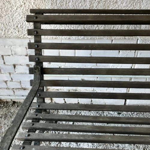 VICTORIAN WROUGHT IRON BENCH WITH WOODEN SLATS - ADDITIONAL PHOTO 2