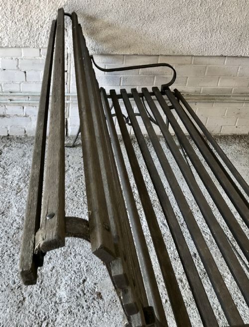 VICTORIAN WROUGHT IRON BENCH WITH WOODEN SLATS - ADDITIONAL PHOTO 11