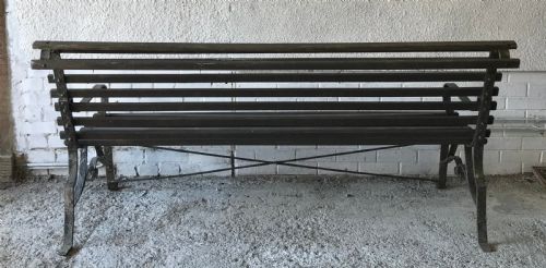 VICTORIAN WROUGHT IRON BENCH WITH WOODEN SLATS - ADDITIONAL PHOTO 16