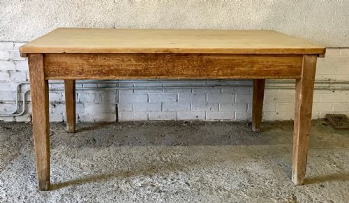 VICTORIAN PINE KITCHEN TABLE WITH SINGLE DRAWER - ADDITIONAL PHOTO 7