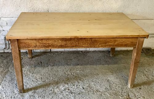 VICTORIAN PINE KITCHEN TABLE WITH SINGLE DRAWER - ADDITIONAL PHOTO 8