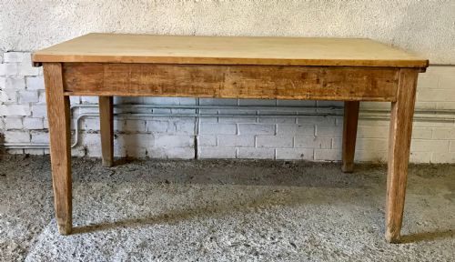 VICTORIAN PINE KITCHEN TABLE WITH SINGLE DRAWER - ADDITIONAL PHOTO 10