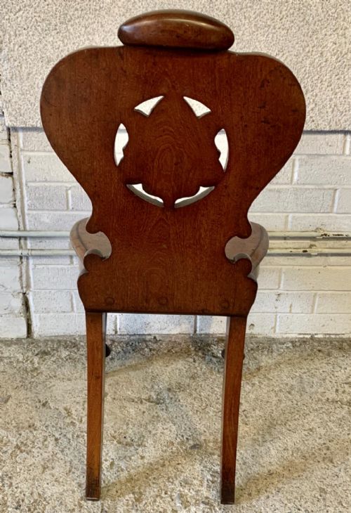 PAIR OF VICTORIAN MAHOGANY SHIELD BACK HALL CHAIRS - ADDITIONAL PHOTO 7