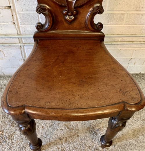 PAIR OF VICTORIAN MAHOGANY SHIELD BACK HALL CHAIRS - ADDITIONAL PHOTO 10