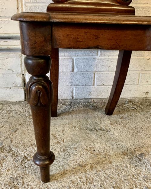 PAIR OF VICTORIAN MAHOGANY SHIELD BACK HALL CHAIRS - ADDITIONAL PHOTO 11