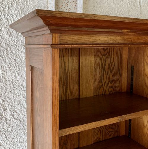 EARLY 20TH CENTURY OAK BOOKCASE COMPLETE WITH ORIGINAL BRASS HANDLES AND NUMBER PLATES - ADDITIONAL PHOTO 3