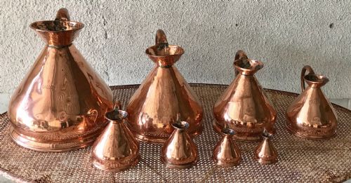 VERY RARE HARLEQUIN SET OF 8 VICTORIAN COPPER MEASURES - ADDITIONAL PHOTO 1
