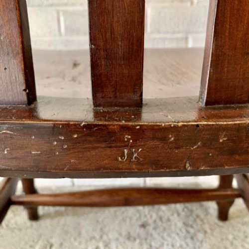 VICTORIAN WINDSOR LATHE BACK ELM AND BEECH CARVER CHAIR - ADDITIONAL PHOTO 11