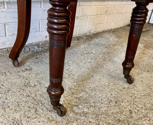 VICTORIAN MAHOGANY DESK CHAIR WITH PIERCED BACK AND BRASS CASTORS - ADDITIONAL PHOTO 7