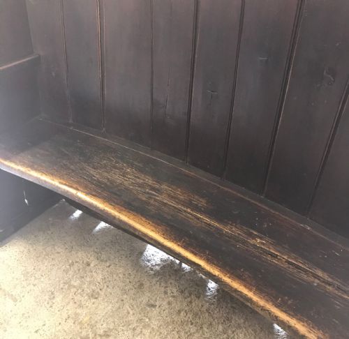 LATE 18TH CENTURY ELM SETTLE ON SLEDGE FEET - ADDITIONAL PHOTO 6