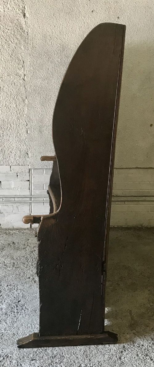 LATE 18TH CENTURY ELM SETTLE ON SLEDGE FEET - ADDITIONAL PHOTO 9