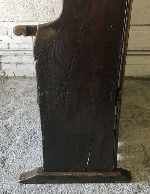 LATE 18TH CENTURY ELM SETTLE ON SLEDGE FEET - ADDITIONAL PHOTO 11