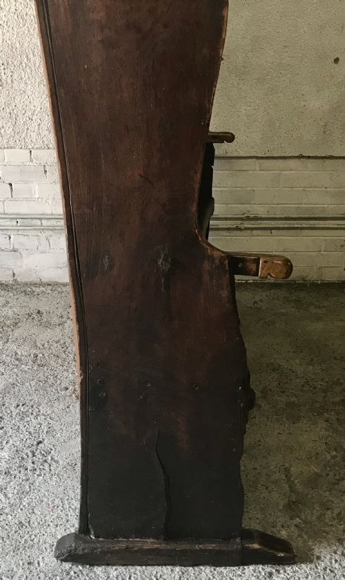 LATE 18TH CENTURY ELM SETTLE ON SLEDGE FEET - ADDITIONAL PHOTO 14