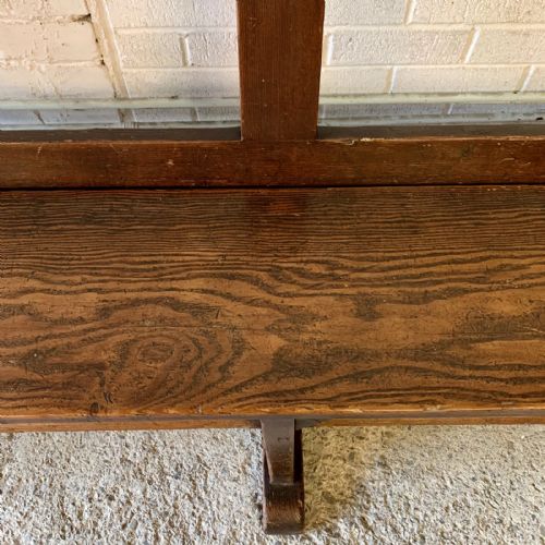 VICTORIAN PITCH PINE BENCH WITH FOLD OVER BACKREST - ADDITIONAL PHOTO 5