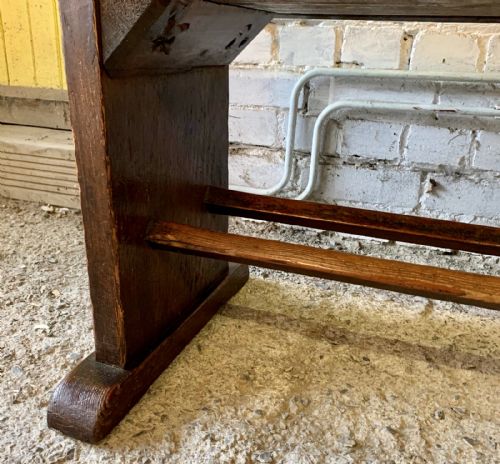 VICTORIAN PITCH PINE BENCH WITH FOLD OVER BACKREST - ADDITIONAL PHOTO 7