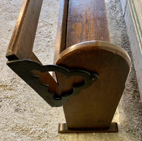 VICTORIAN PITCH PINE BENCH WITH FOLD OVER BACKREST - ADDITIONAL PHOTO 9