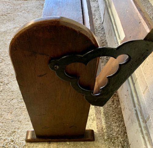 VICTORIAN PITCH PINE BENCH WITH FOLD OVER BACKREST - ADDITIONAL PHOTO 10