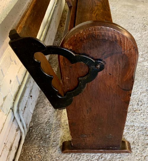 VICTORIAN PITCH PINE BENCH WITH FOLD OVER BACKREST - ADDITIONAL PHOTO 11