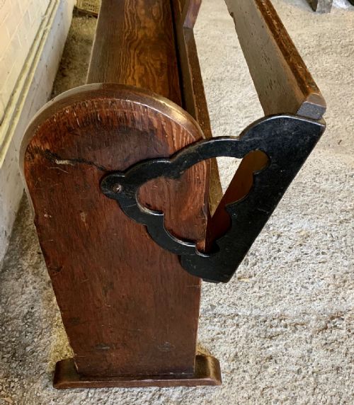 VICTORIAN PITCH PINE BENCH WITH FOLD OVER BACKREST - ADDITIONAL PHOTO 12