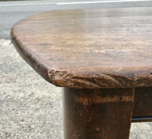 VICTORIAN FARMHOUSE KITCHEN TABLE STANDING ON ORIGINAL BRASS CASTORS - ADDITIONAL PHOTO 2