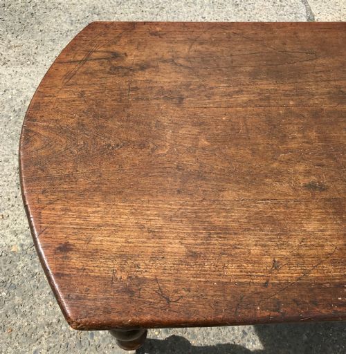 VICTORIAN FARMHOUSE KITCHEN TABLE STANDING ON ORIGINAL BRASS CASTORS - ADDITIONAL PHOTO 6