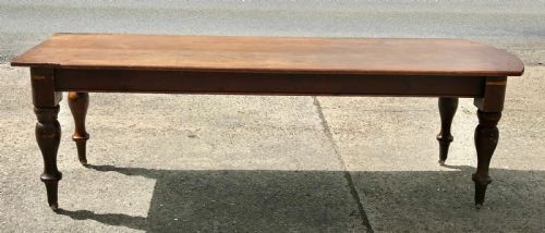VICTORIAN FARMHOUSE KITCHEN TABLE STANDING ON ORIGINAL BRASS CASTORS - ADDITIONAL PHOTO 17