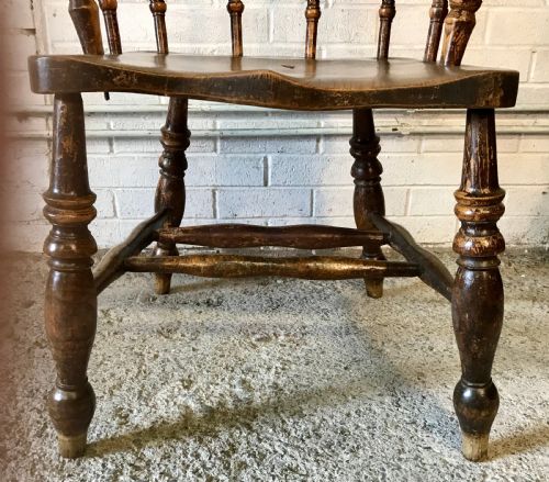 PAIR OF 19TH CENTURY SMOKER'S BOW CAPTAIN'S CHAIRS CONSTRUCTED FROM ELM AND BEECH - ADDITIONAL PHOTO 8