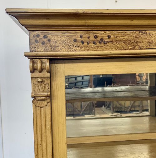 CIRCA 1900 EAST EUROPEAN PINE GLAZED DISPLAY CABINET IN ORIGINAL PAINT FINISH - ADDITIONAL PHOTO 2