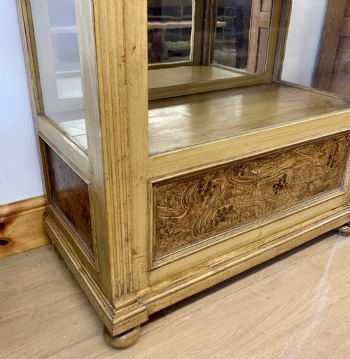 CIRCA 1900 EAST EUROPEAN PINE GLAZED DISPLAY CABINET IN ORIGINAL PAINT FINISH - ADDITIONAL PHOTO 4