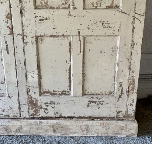 VICTORIAN PINE 2 DOOR HOUSEKEEPER'S LARDER CUPBOARD DRY SCRAPED BACK TO ORIGINAL PAINT - ADDITIONAL PHOTO 5