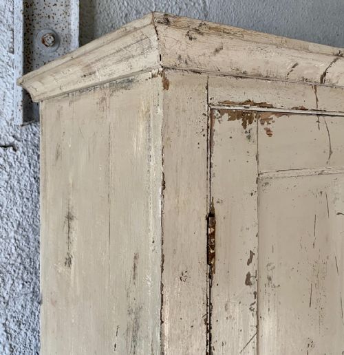 VICTORIAN PINE 2 DOOR HOUSEKEEPER'S LARDER CUPBOARD DRY SCRAPED BACK TO ORIGINAL PAINT - ADDITIONAL PHOTO 13