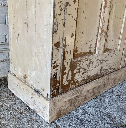 VICTORIAN PINE 2 DOOR HOUSEKEEPER'S LARDER CUPBOARD DRY SCRAPED BACK TO ORIGINAL PAINT - ADDITIONAL PHOTO 14