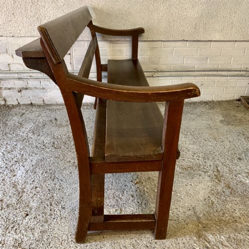 victorian pine chapel bench in original finish - CATEGORY: ANTIQUE FURNITURE - DATED VICTORIAN