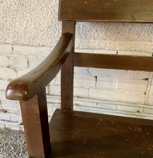 VICTORIAN PINE CHAPEL BENCH IN ORIGINAL FINISH - ADDITIONAL PHOTO 3
