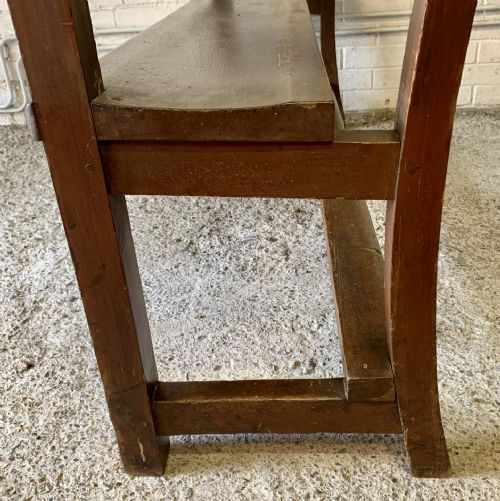 VICTORIAN PINE CHAPEL BENCH IN ORIGINAL FINISH - ADDITIONAL PHOTO 8