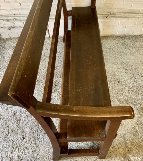 VICTORIAN PINE CHAPEL BENCH IN ORIGINAL FINISH - ADDITIONAL PHOTO 9