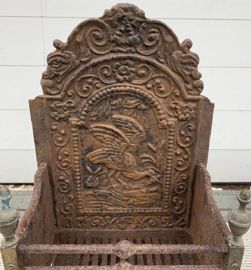 19TH CENTURY BRASS AND IRON FIRE BASKET - ADDITIONAL PHOTO 2