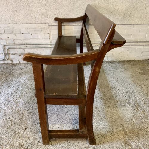 victorian pine chapel bench in original finish - CATEGORY: ANTIQUE FURNITURE - DATED VICTORIAN