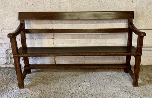 VICTORIAN PINE CHAPEL BENCH IN ORIGINAL FINISH - ADDITIONAL PHOTO 1