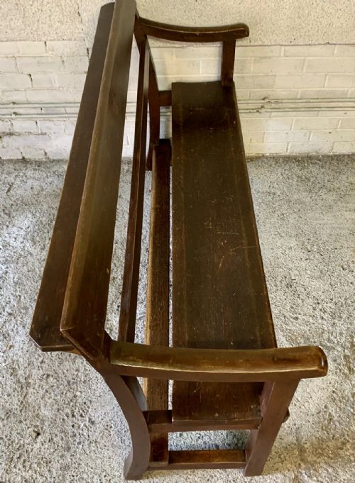 VICTORIAN PINE CHAPEL BENCH IN ORIGINAL FINISH - ADDITIONAL PHOTO 6