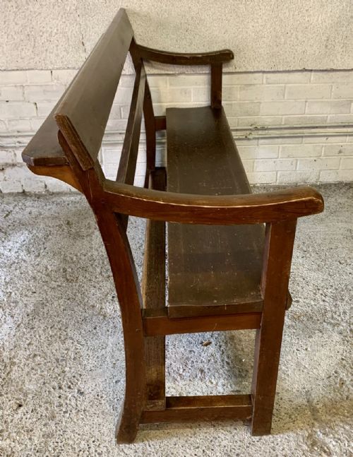 VICTORIAN PINE CHAPEL BENCH IN ORIGINAL FINISH - ADDITIONAL PHOTO 7