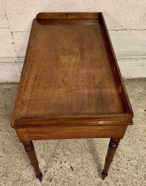 VICTORIAN MAHOGANY WRITING TABLE WITH ORIGINAL BRASS KNOBS - ADDITIONAL PHOTO 3