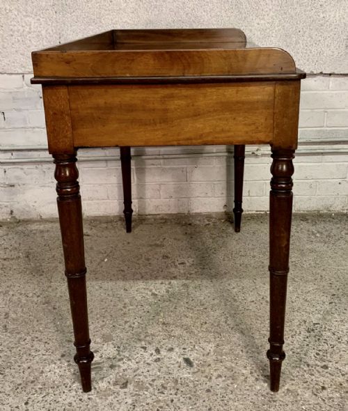 VICTORIAN MAHOGANY WRITING TABLE WITH ORIGINAL BRASS KNOBS - ADDITIONAL PHOTO 11