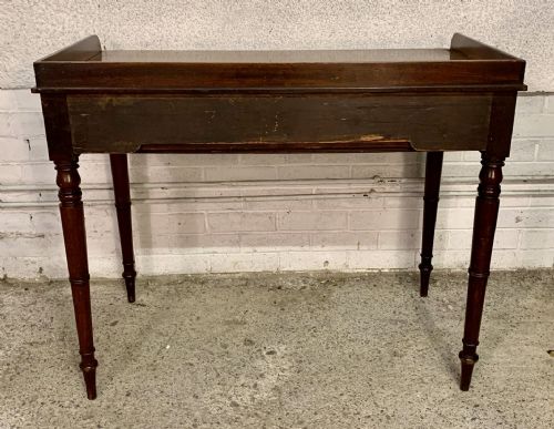 VICTORIAN MAHOGANY WRITING TABLE WITH ORIGINAL BRASS KNOBS - ADDITIONAL PHOTO 13