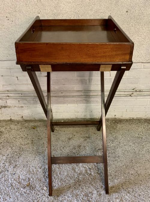 MID 19TH CENTURY MAHOGANY BUTLER'S TRAY ON ORIGINAL STAND - ADDITIONAL PHOTO 5
